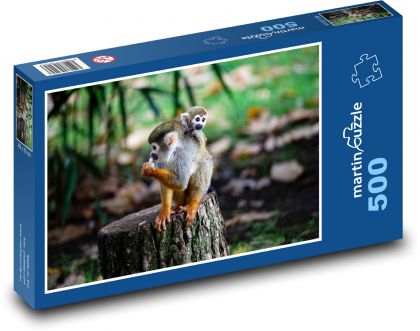 Affe mit Jungtier - Mutter, Liebe - Puzzle - 500 Teile