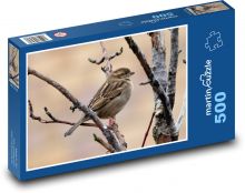 Vrabec - zahradní pták, jaro Puzzle 500 dílků - 46 x 30 cm