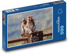 Makaken - Affen, Tiere Puzzle 500 Teile - 46 x 30 cm
