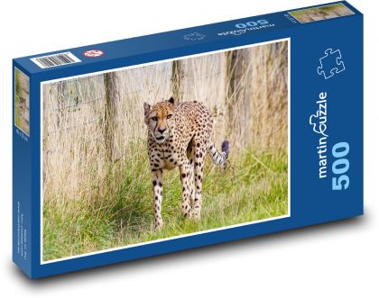 Gepard - duży kot, polowanie - Puzzle 500 elementów, rozmiar 46x30 cm
