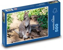 Kangur - torbacz, matka i dziecko Puzzle 500 elementów - 46x30 cm