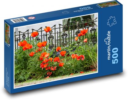 Mohn - rote Blumen, Garten - Puzzle - 500 Teile