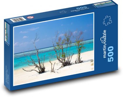 Piesočná pláž - more, voda - Puzzle 500 dielikov, rozmer 46x30 cm 