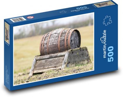 Starý barel - pole, sud - Puzzle 500 dielikov, rozmer 46x30 cm 