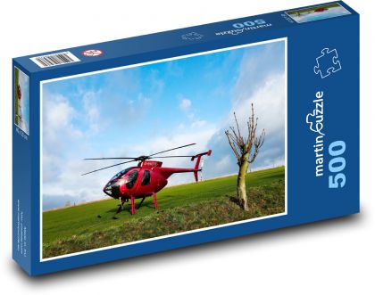 Roter Hubschrauber - fliegen, retten - Puzzle - 500 Teile