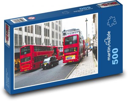 Bus in London - taxi, transport - Puzzle of 500 pieces, size 46x30 cm 