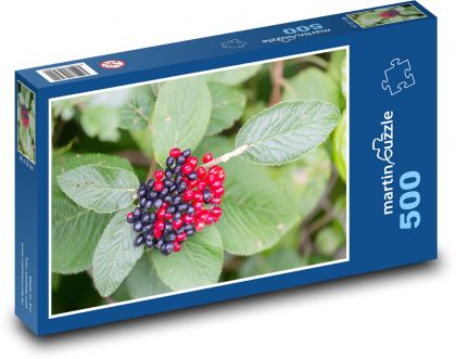 Červené bobule - olistenie, listy - Puzzle 500 dielikov, rozmer 46x30 cm 