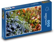 Kvety na záhrade - modré kvety, jar Puzzle 500 dielikov - 46 x 30 cm 