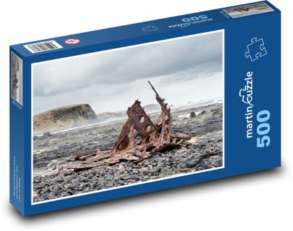 Vrak lodi - pláž, Austrálie - Puzzle 500 dílků, rozměr 46x30 cm