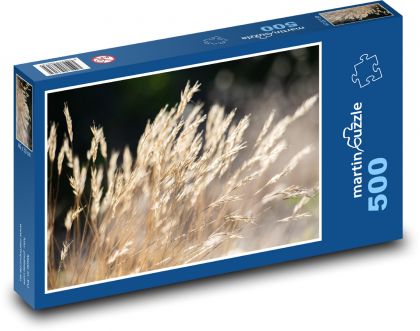 Wildes Gras - Feld, Sonnenuntergang - Puzzle - 500 Teile