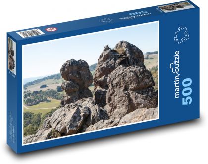 Wisząca skała - naturalna, wulkaniczna - Puzzle 500 elementów, rozmiar 46x30 cm