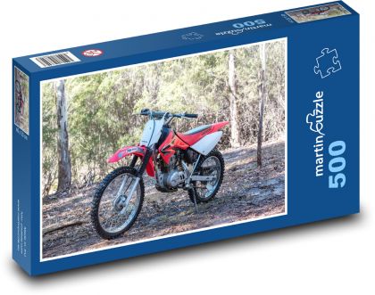 Terénní červená motorka - puzzle 500 dílků