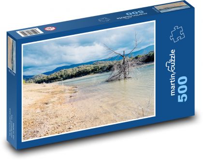 Jezero - voda, západ slunce - puzzle 500 dílků