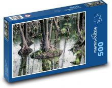 Stromy v lese - močiar, voda Puzzle 500 dielikov - 46 x 30 cm 
