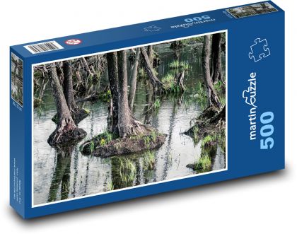 Stromy v lese - močiar, voda - Puzzle 500 dielikov, rozmer 46x30 cm 