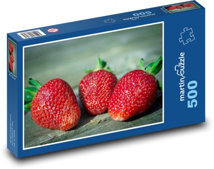 Červené jahody - ovoce, bobule - Puzzle 500 dílků, rozměr 46x30 cm
