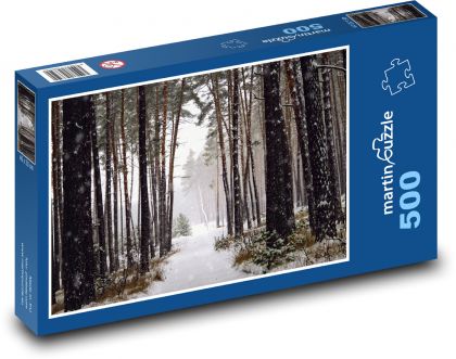 Forest in winter - trees, snow - Puzzle of 500 pieces, size 46x30 cm 