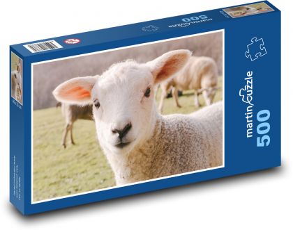 Ovce - hospodárske zvieratá, jahňa - Puzzle 500 dielikov, rozmer 46x30 cm 