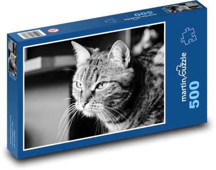 Katze - Schnurrhaare, getigert - Puzzle - 500 Teile