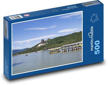 Jazero Kunming - prístav, Čína - Puzzle 500 dielikov, rozmer 46x30 cm 