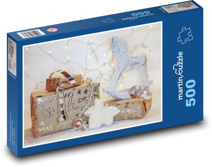 Vánoční dárky - překvapení, vánoce - puzzle 500 dílků