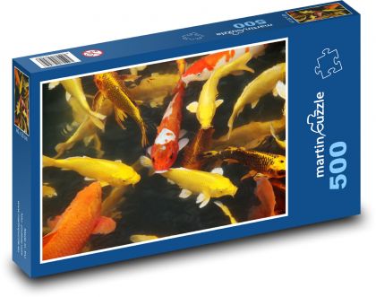 Koi ryby - rybník, voda - puzzle 500 dílků