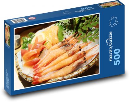 Krevety - plody mora, jedlo - Puzzle 500 dielikov, rozmer 46x30 cm 