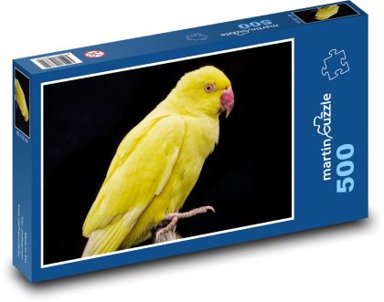 Žlutý papoušek - pták, peří - Puzzle 500 dílků, rozměr 46x30 cm