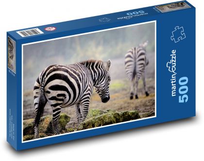 Zebra - divoká zvěř, savec - Puzzle 500 dílků, rozměr 46x30 cm