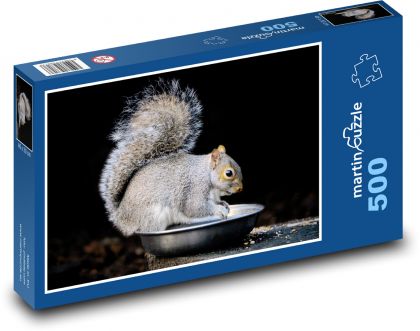 Grey squirrel - rodent, mammal - Puzzle of 500 pieces, size 46x30 cm 