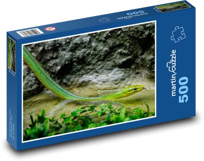 Zelený had - plaz, voda - Puzzle 500 dílků, rozměr 46x30 cm