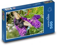 Motýl - květina, hmyz  Puzzle 500 dílků - 46 x 30 cm
