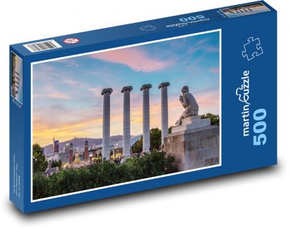 Barcelona - námestie Plaza, západ slnka - Puzzle 500 dielikov, rozmer 46x30 cm 