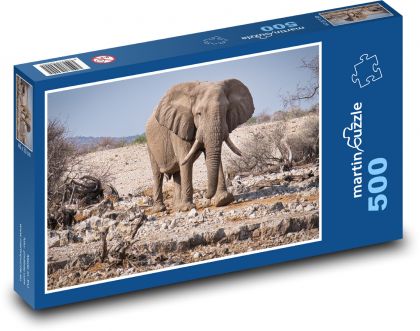 Elephant - Namibia National Park - Puzzle of 500 pieces, size 46x30 cm 