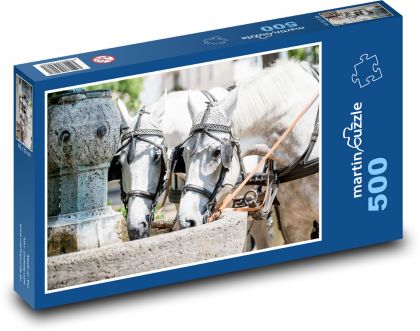 Baden Baden - kůň, napít se - Puzzle 500 dílků, rozměr 46x30 cm
