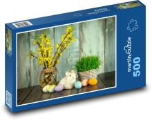 Velikonoce - zajíc, vejce Puzzle 500 - 46x30 cm