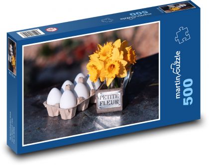 Merry Easter - daffodils, eggs - Puzzle of 500 pieces, size 46x30 cm 