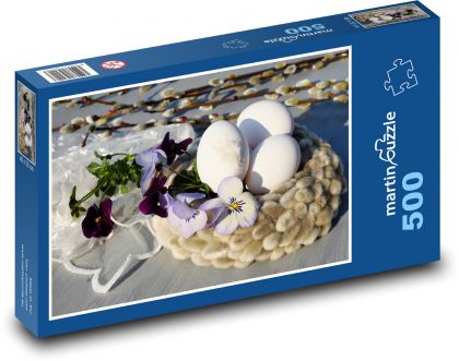 Easter nest - eggs, bouquet - Puzzle of 500 pieces, size 46x30 cm 