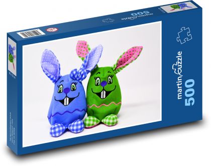 Veľkonočný zajačik - hračka, dekorácia - Puzzle 500 dielikov, rozmer 46x30 cm 