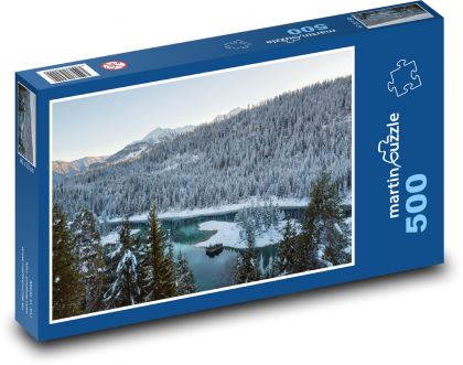 Lake Cauma - winter, Switzerland - Puzzle of 500 pieces, size 46x30 cm 
