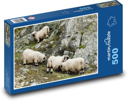Ovce - dobytek, skály - Puzzle 500 dílků, rozměr 46x30 cm