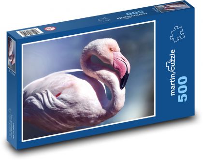 Ružový plameniak - vodný vták, zviera - Puzzle 500 dielikov, rozmer 46x30 cm 