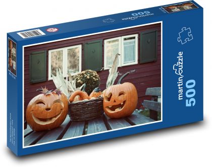 Halloween - dýně, dekorace - puzzle 500 dílků