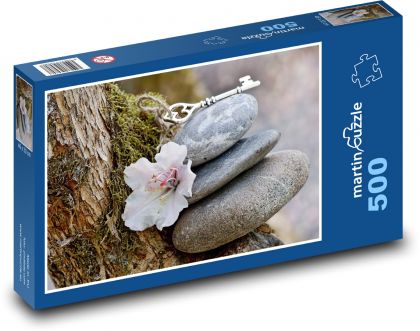 Stones - flower, key - Puzzle of 500 pieces, size 46x30 cm 