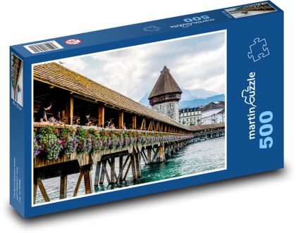 Lucerne - Switzerland, bridge - Puzzle of 500 pieces, size 46x30 cm 