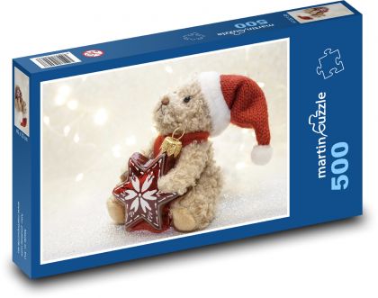 Roztomilý medvídek - vánoce, hvězda - Puzzle 500 dílků, rozměr 46x30 cm