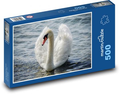 Labuť - biely vták, voda - Puzzle 500 dielikov, rozmer 46x30 cm 