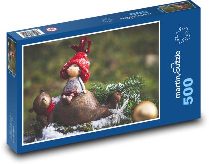 Vianočná výzdoba - medveď, vianoce - Puzzle 500 dielikov, rozmer 46x30 cm 