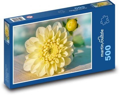 Žlutá jiřina - květina, zahrada - puzzle 500 dílků