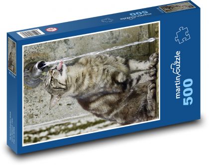 Pet - mačka, nápoj - Puzzle 500 dielikov, rozmer 46x30 cm 